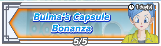 Bulma's capsule bonanza event